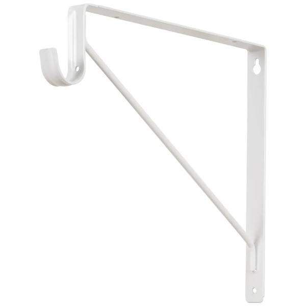 White Lighted Closet Rod Shelf Bracket Support